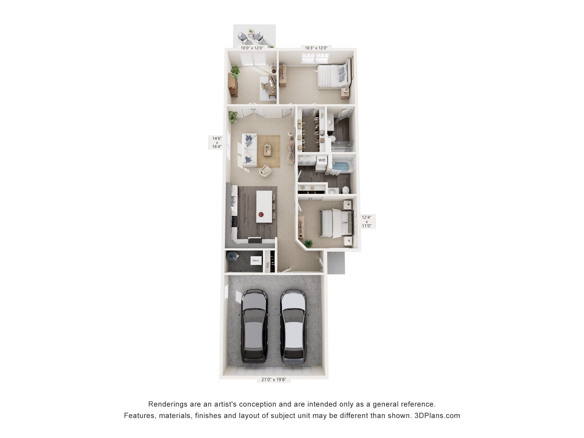 Ridgemont Floor Plan - 1309 Sq. Ft.