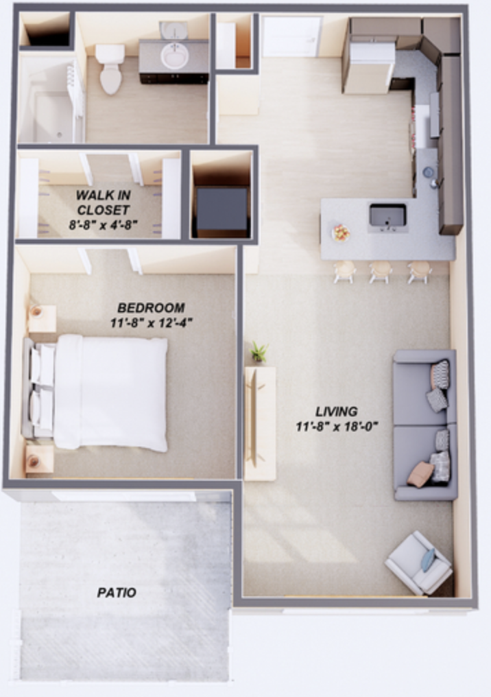 1 Bedroom | Meadowridge B